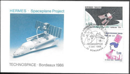 France Space Cover 1986. Spaceplane Project "Hermes" - Europe