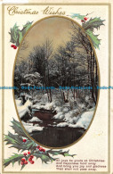 R152592 Greetings. Christmas Wishes. Canal In The Woods By Winter - World