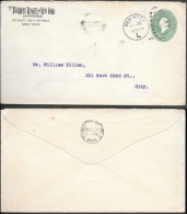 USA New York 2c Postal Stationery Cover Mailed 1896. The Builders League Of New York - Briefe U. Dokumente