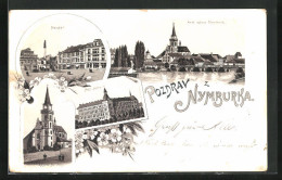 Lithographie Nimburg / Nymburk, Kral Mesto, Namesti, Mest Skola  - Tchéquie
