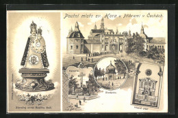 Lithographie Svatá Hora, Kloster, Zazracny Obraz Rodicky Bozi, Kalvaria, Studánka  - Tchéquie