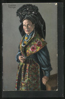AK Dame Mit Klössen In Thüringischer Tracht  - Costumes