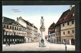 AK Kulmbach, Holzmarkt Mit Denkmal Und Gewerbe-Haus  - Kulmbach