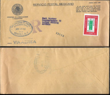 Mexico Registered Cover Mailed To Austria 1968. Philately Expo Label - Mexico