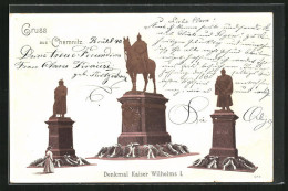 AK Chemnitz, Denkmal Kaiser Wilhelms I., Bismarck-Denkmal & Moltke-Denkmal  - Chemnitz