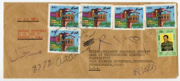 Iraq 1988 Registered Airmail Cover; Basrah To Pittsburgh Pennsylvania; Basra 1350th Anniversary & Hussein Victory Stamps - Iraq