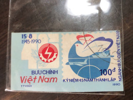 VIET  NAM  NORTH STAMPS-print Test Imperf 1990-(100dong Buu Chinh Posts)1 Pcs 1 STAMPS Good Quality - Vietnam