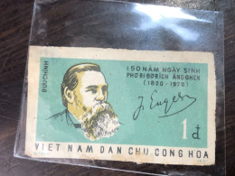 VIET  NAM  NORTH STAMPS-print Test Imperf 1970-(1dong Chan Dung Ang Ghen Portrait Of Engels)1 Pcs 1 STAMPS Good Quality - Vietnam