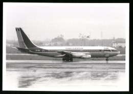 Fotografie Flugzeug Boeing 707, Passagierflugzeug DerTRans European, Kennung OO-TEB  - Aviación