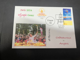 29-5-2024 (6 Z 27) Paris Olympic Games 2024 - Torch Relay (Etape 18) In Angers (28-5-2024) With Olympic Stamp - Summer 2024: Paris