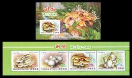 North Korea 2015 Mih. 6183/86 Flora. Mushrooms (booklet) MNH ** - Korea (Nord-)