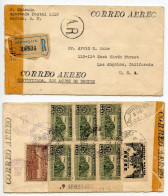 Mexico 1943 Registered Airmail Cover; Mexico D.F. To Los Angeles, California; 8 Airmail Stamps; Censor - Mexico