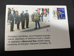 29-5-2024 (6 Z 27)  USA President Joe Biden, Vice President  Kamala Harris & Austin Attend Memorial Day Ceremony 2024 - Militares