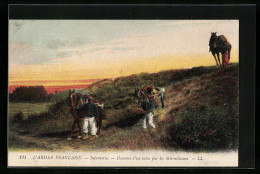 CPA Descente D`un Talus Par Les Mitrailleuses, Infanterie  - Other & Unclassified