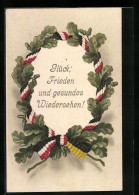 AK Eichenkranz Mit Schleife In Farben Des Zweibunds  - War 1914-18