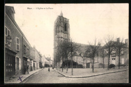 CPA Mer, L`Eglise Et La Place  - Mer