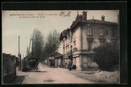 CPA Montrond, Hôtel Terminus Et Avenue De La Gare  - Other & Unclassified