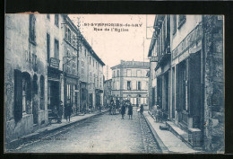 CPA St-Symphorien-de-Lay, Rue De L`Eglise, Vue De La Rue  - Altri & Non Classificati