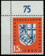 SAAR OPD 1957 Nr 379 Postfrisch ECKE-OLI X78426E - Unused Stamps