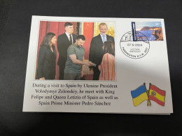 29-5-2024 (6 Z 27) Ukraine President Visit To Spain & Meetig With King Felipe + Queen Letizia & Prime Minister Sánchez - Militaria