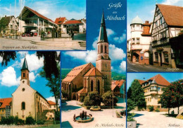 73908117 Hoesbach Brunnen Marktplatz St Michaels Kirche Hauptstrasse Rathaus - Sonstige & Ohne Zuordnung