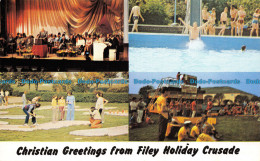 R153337 Christian Greetings From Filey Holiday Crusade. Multi View - Monde