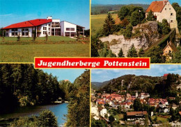 73908054 Pottenstein Oberfranken Jugendherberge Burgruine Gondelteich Panorama - Pottenstein