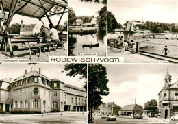 73907920 Rodewisch Schloesschen Goeltzsch Schlossinsel Freibad Rathaus Karl Marx - Andere & Zonder Classificatie