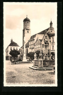 AK Weilheim /Obb., Stadtplatz Mit Brunnen Und Kirche  - Weilheim