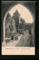 AK Rothenburg O. D. Tauber, Blick Aus Dem Koboldzellertor, Mädchen Mit Handkarren  - Rothenburg O. D. Tauber