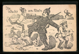AK Die Wacht Am Rhein, Propaganda 1. Weltkrieg  - War 1914-18
