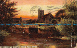 R154013 Broxbourne Church From The River. Langsdorff. 1910 - Monde