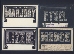 LARGE Images Within Letter NAME Lady - Man - 11x Postcard Lot - Autres & Non Classés