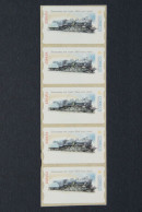 ESPAÑA.AÑO 2001./ LOCOMOTORA 141./Tira De 5 Etiquetas Postales Nuevas Y Limpias (Atms ). - Machines à Affranchir (EMA)