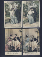 RPPC Lady & Man ROMANCE- FASHION - 8x Postcard Lot - Femmes