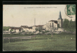 CPA Saint-Marcel-de-Félines, L`Entree Du Village  - Other & Unclassified