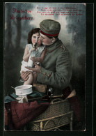 AK Deutscher Soldat Mit Kleinkind Und Milchflasche  - War 1914-18