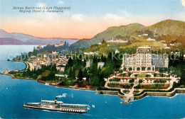 73801229 Borromeo Stresa Lago Maggiore IT Regina Hotel Panorama Dampfer Aus Der  - Autres & Non Classés