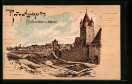 Künstler-AK Rothenburg, Ortspartie Mit Dem Stöberleinsturm  - Rothenburg O. D. Tauber