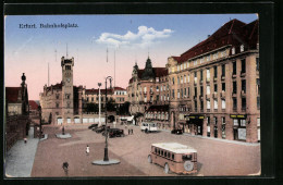 AK Erfurt, Bahnhofsplatz Mit Omnibussen  - Erfurt