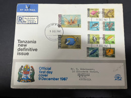 29-5-2024 (6 Z 29) Tanzania FDC Cover (20 X 15 Cm) New Definitive Issue 1967 (posted Registered To Australia) - Tansania (1964-...)
