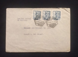 C) 1948. SPAIN. AIRMAIL ENVELOPE SENT TO USA. MULTIPLE STAMPS. 2ND CHOICE - Sonstige & Ohne Zuordnung