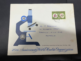 29-5-2024 (6 Z 29) Tanzania - - Uganda - Kenya FDC Cover (20 X 15 Cm) 20th Anniversary World Health Organization - Kenya, Ouganda & Tanzanie