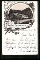 Lithographie Waldkirch, Gasthaus Bad Suggental Von Arthur Tritscheller  - Waldkirch