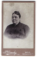 Fotografie Franz Diwoky, Wels, Stelzhammerstr. 11, Portrait Dunkelhaarige Frau In Bestickter Bluse  - Anonieme Personen