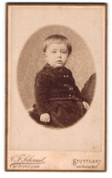 Fotografie C. F. Schmid, Stuttgart, Portrait Niedliches Kleinkind Im Samtkleid  - Anonymous Persons