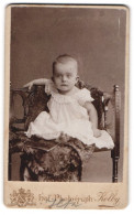 Fotografie Atelier Kolby, Zwickau I. S., Äuss. Plauensche Strasse, Portrait Süsses Baby Im Weissen Kleidchen  - Personnes Anonymes