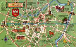R154055 Norwich. Map. Salmon - World