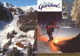 72394828 Predazzo Baita Gardone Ski Alm Tiefschnee Skifahrer Bergbahn Predazzo - Autres & Non Classés