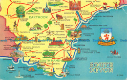 R153487 South Devon. A Map Bamforth. Art Colour. 1988 - World